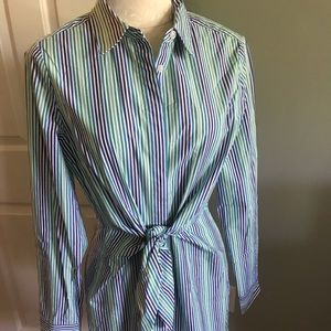 Calvin Klein shirt dress with tie waist. Size 6